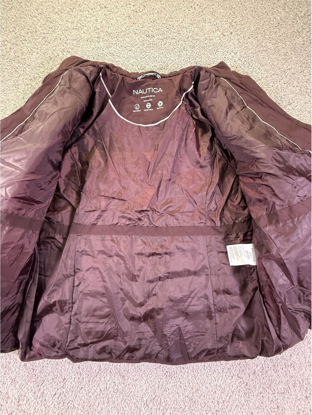 NWOT Nautica Women’s Puffer Jacket Size XL Burgundy - Picture 8 of 14